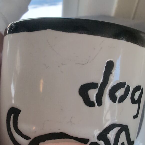 Vintage Just Mugs Black White Dog Flower Coffee Mug England - Picture 5 of 8